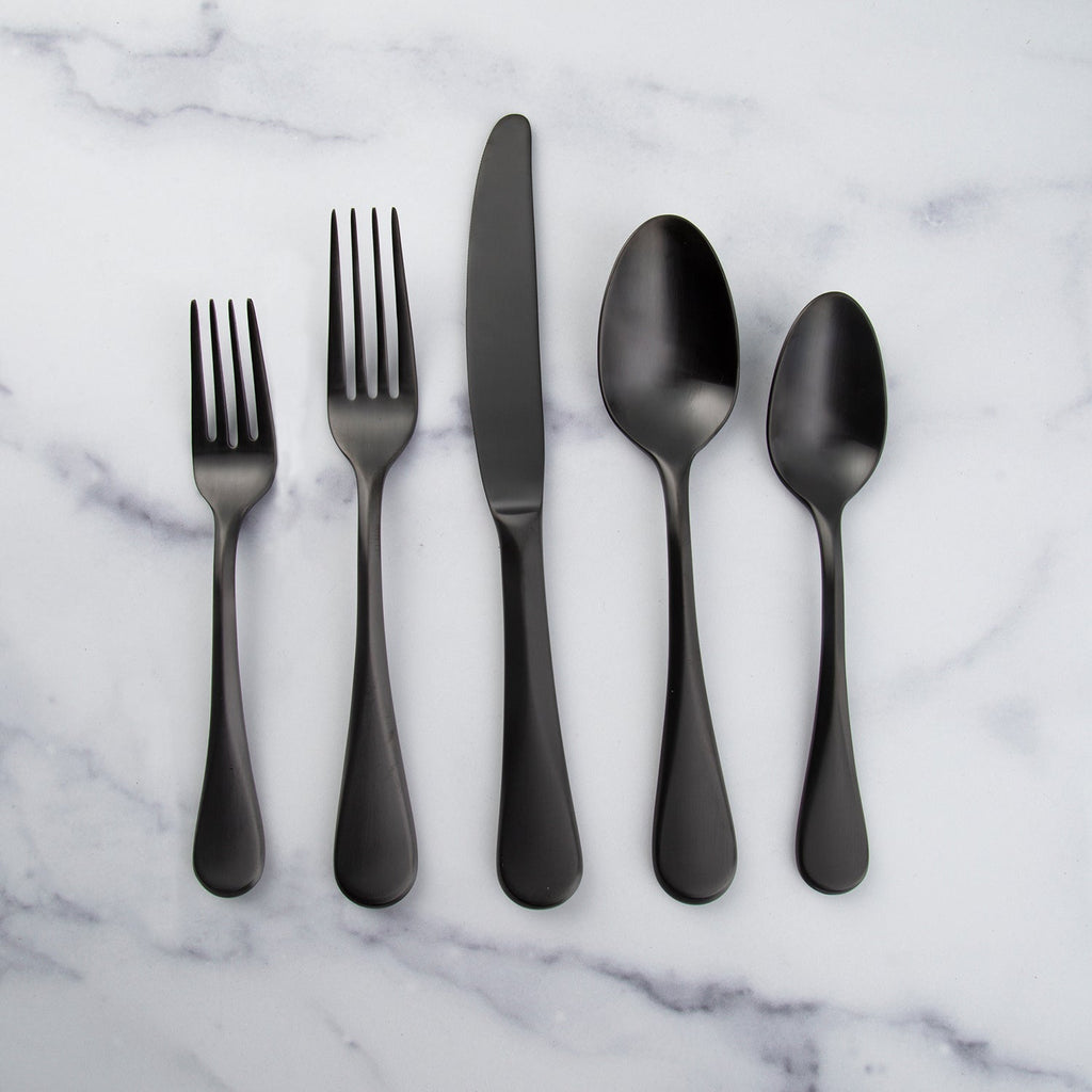 Eloquence Black Satin 20-Piece Flatware Set