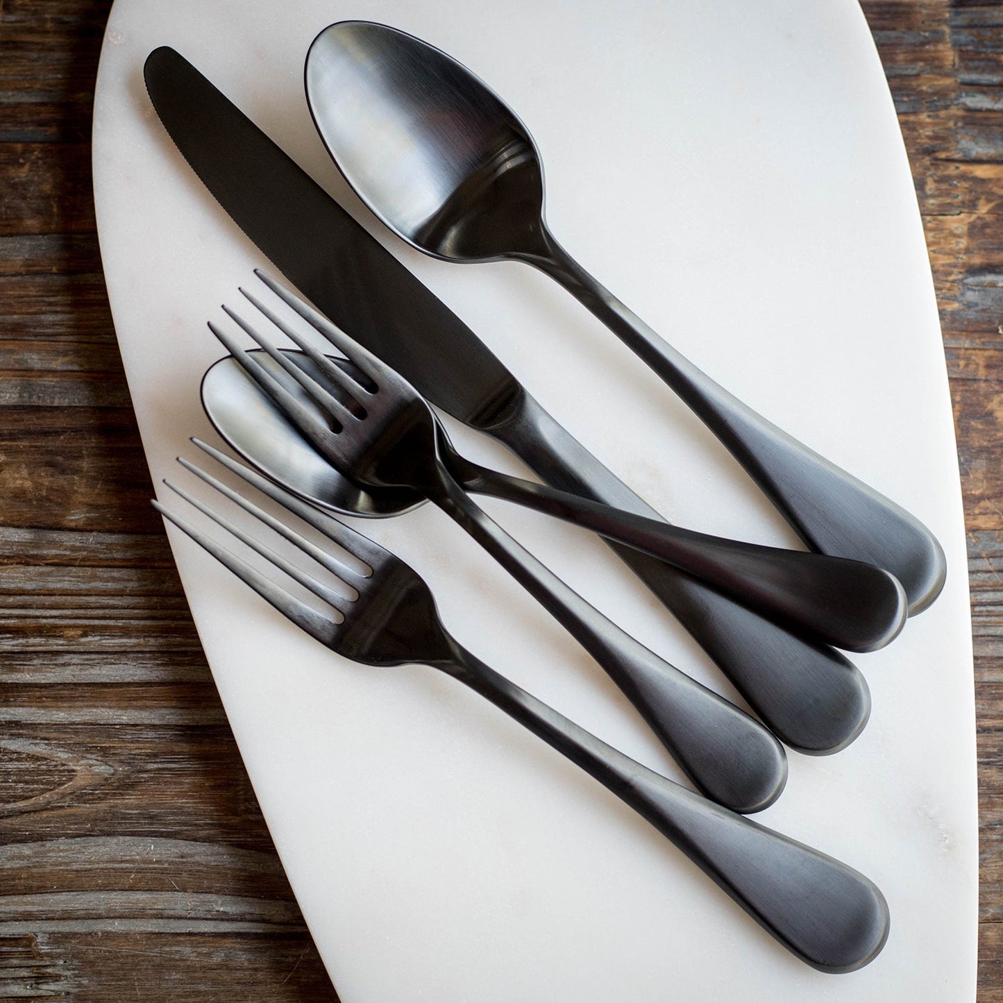 Eloquence Black Satin 20-Piece Flatware Set