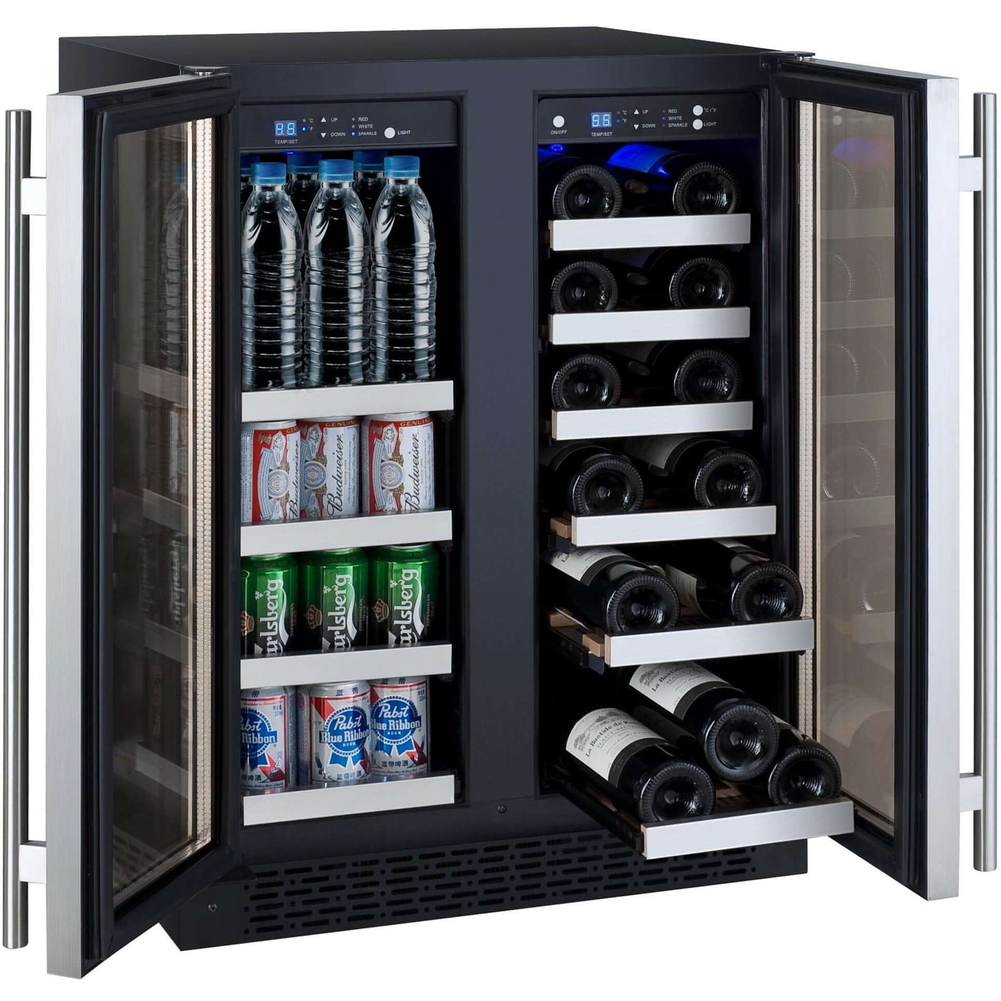 Allavino 24” Dual Zone Wine & Beverage Center Combo | Holds 18 Bottles/66 Cans