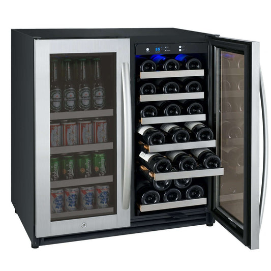 Allavino 30” Wide FlexCount II Tru-Vino Dual Zone Wine and Beverage Center - 30 Bottle/88 Can