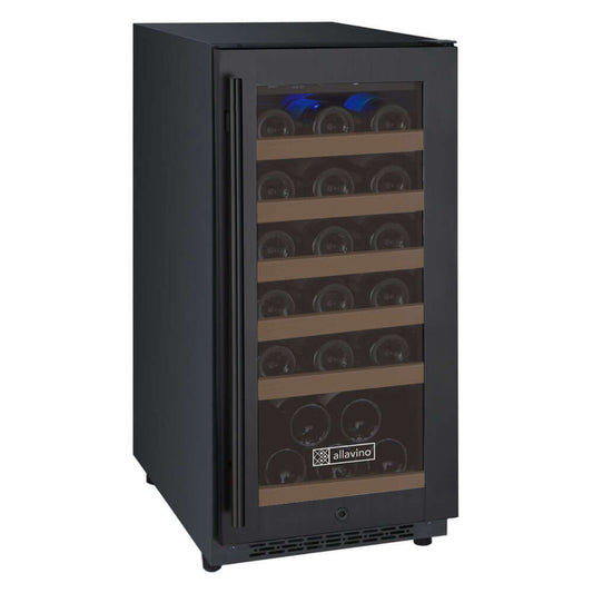 Allavino 15” 30 Bottle Single Zone Wine Cooler | Tru-Vino Technology and FlexCount II Shelving