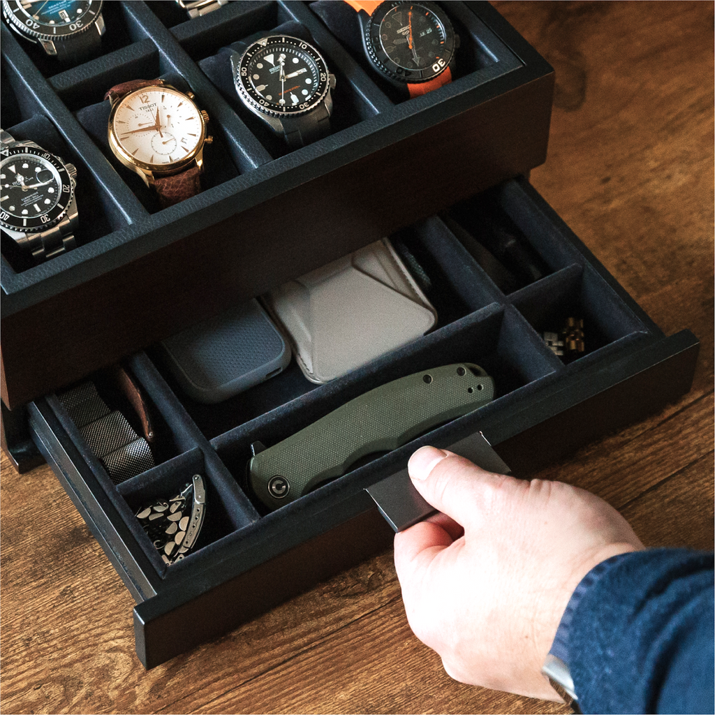 Mill Watch Box Black Finish - 8 Slot