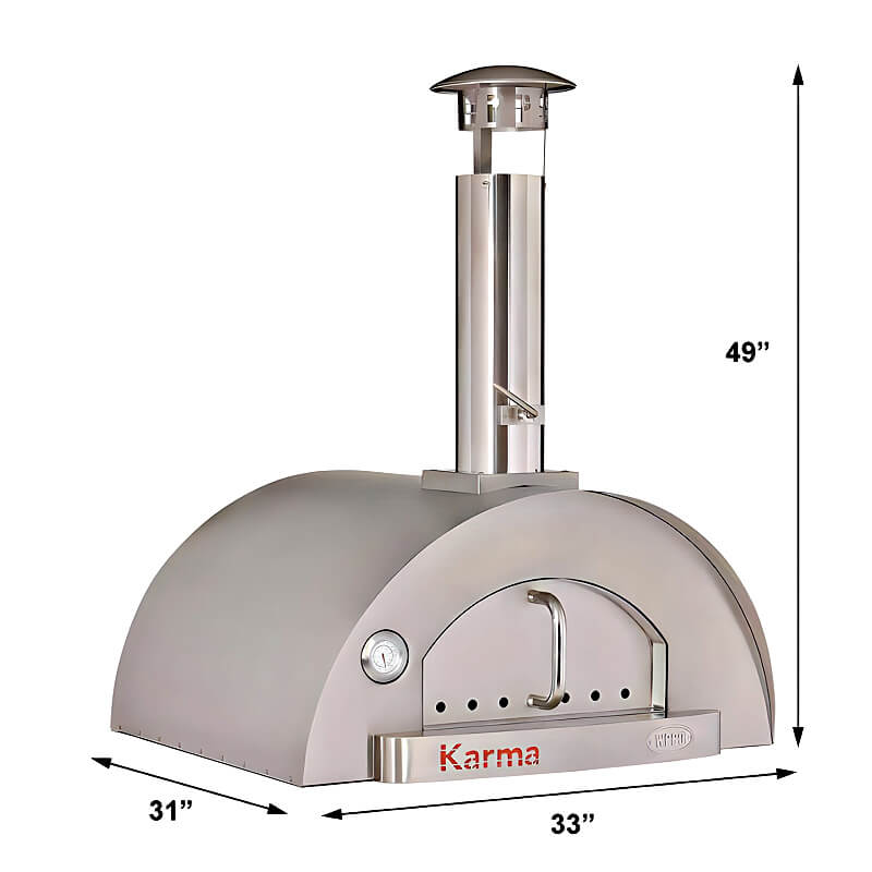 WPPO Karma 32" Stainless Steel Wood Fired Outdoor Pizza Oven