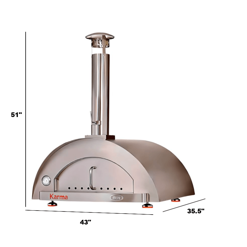 WPPO Karma 42" Stainless Steel Wood Fired Outdoor Pizza Oven