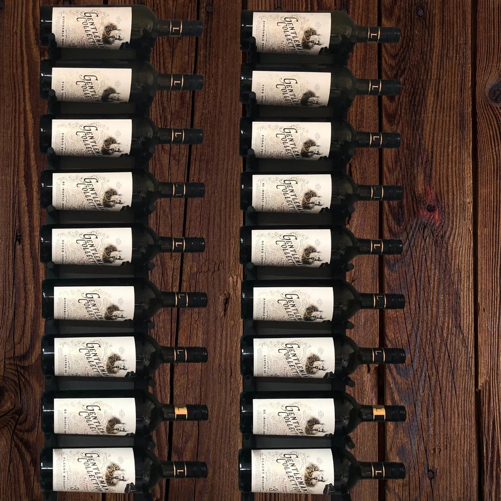 Wall Mounted Metal Rail Wine Racks | 1-Bottle Depth