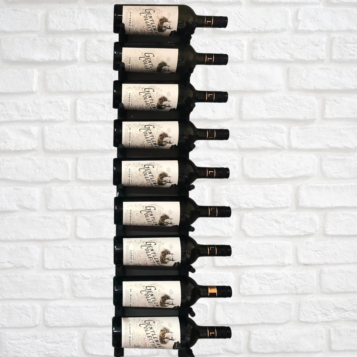 Wall Mounted Metal Rail Wine Racks | 1-Bottle Depth