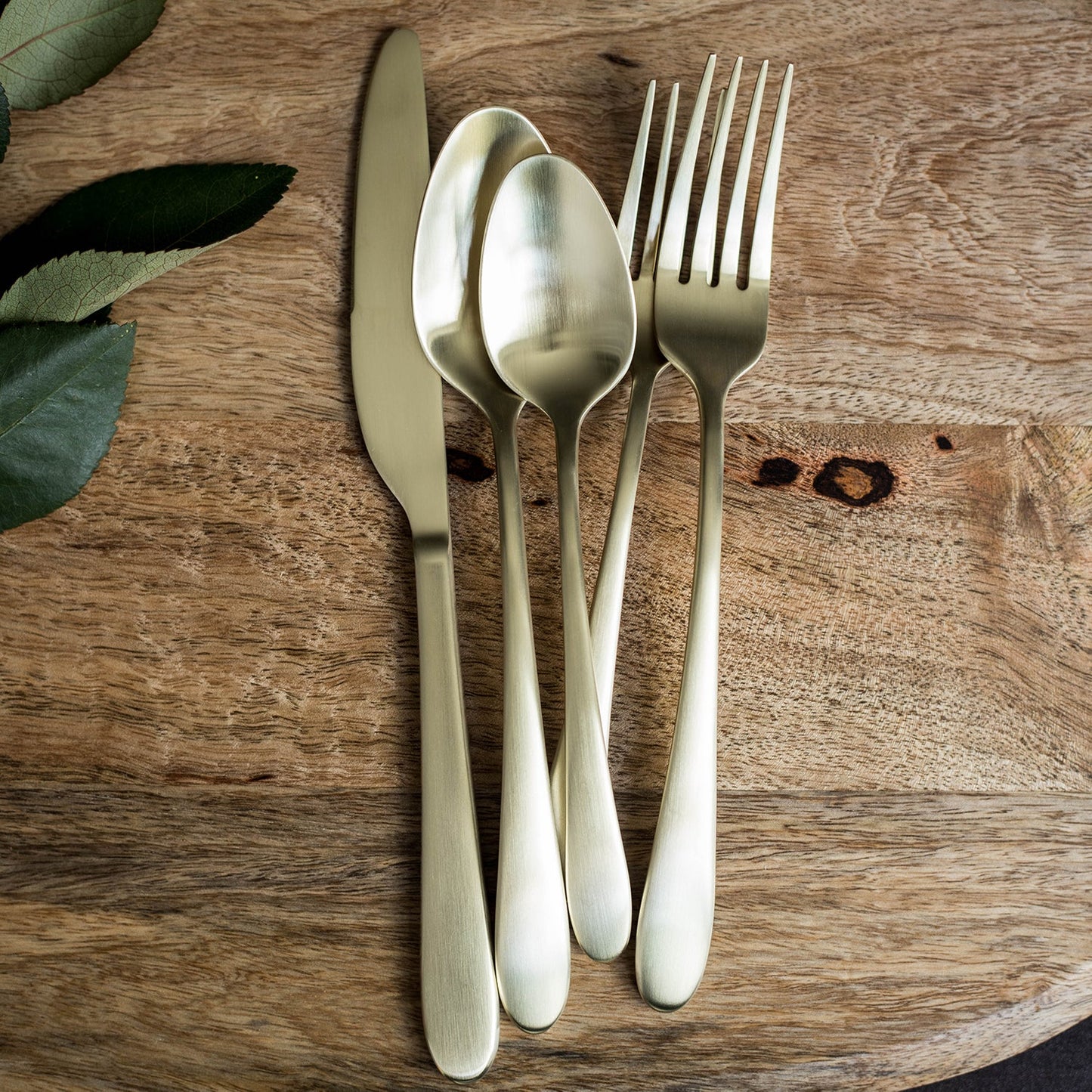 Poet Champagne Satin 20-Piece Flatware Set