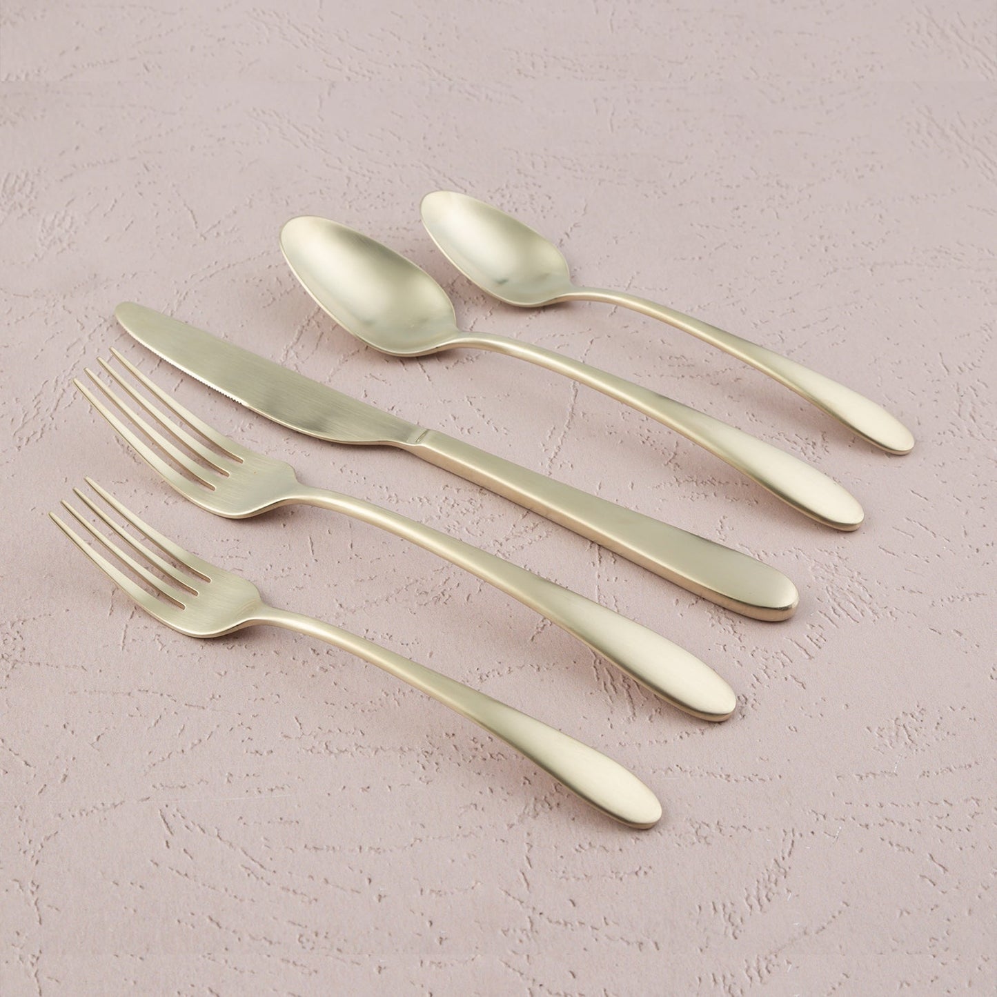 Poet Champagne Satin 20-Piece Flatware Set