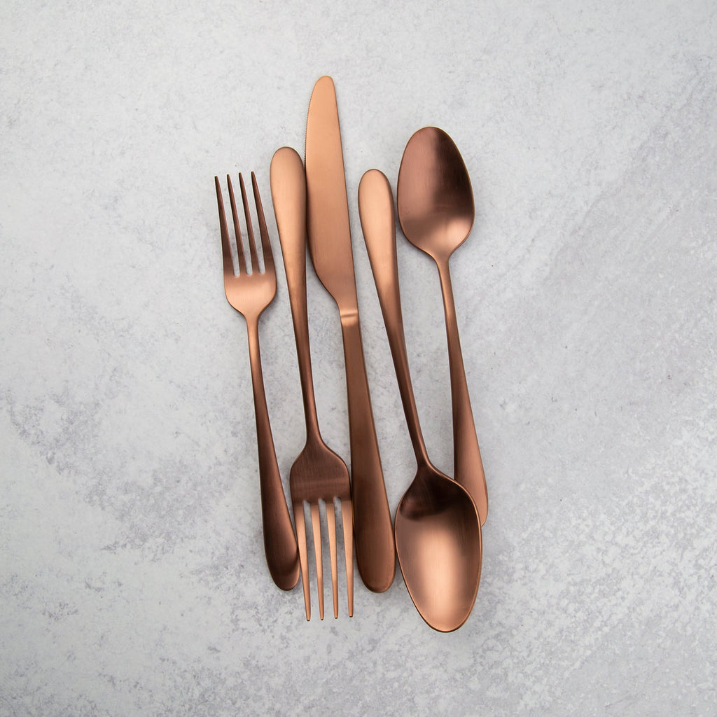 Poet Copper Satin 20-Piece Flatware Set