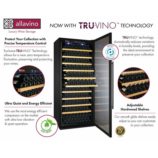 Allavino 63" Wide | 554 Bottle Dual Zone Side-by-Side Wine Cooler | Freestanding Only