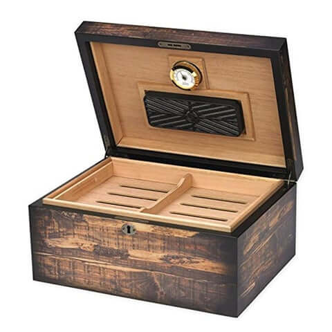Adirondack Desktop Cigar Humidor w/ Reclaimed Wood | Holds 100 Cigars