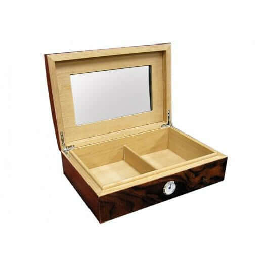 Addison Desktop Cigar Humidor with Arch Glass Top | Holds 40 Ct Cigars