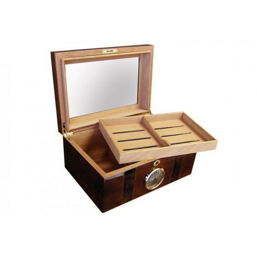 Ambassador Desktop Cigar Humidor | Lift Out Tray | Glass Top | Holds 100 Cigars