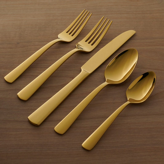 Oneida Aptitude Gold 20 Piece Everyday Flatware Set