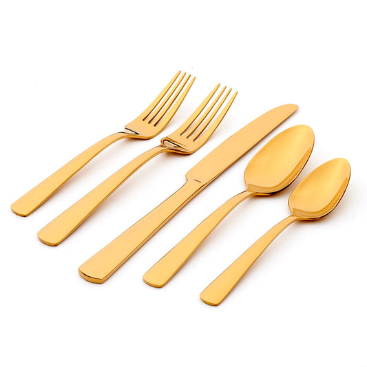 Oneida Aptitude Gold 20 Piece Everyday Flatware Set