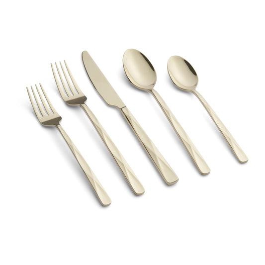 Ayden Champagne Mirror 20-Piece Flatware Set