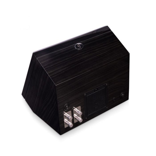 Bey-Berk 4-Watch Winder and 4-Watch Storage Case | Glass Top | Ash Wood | BB741GRY