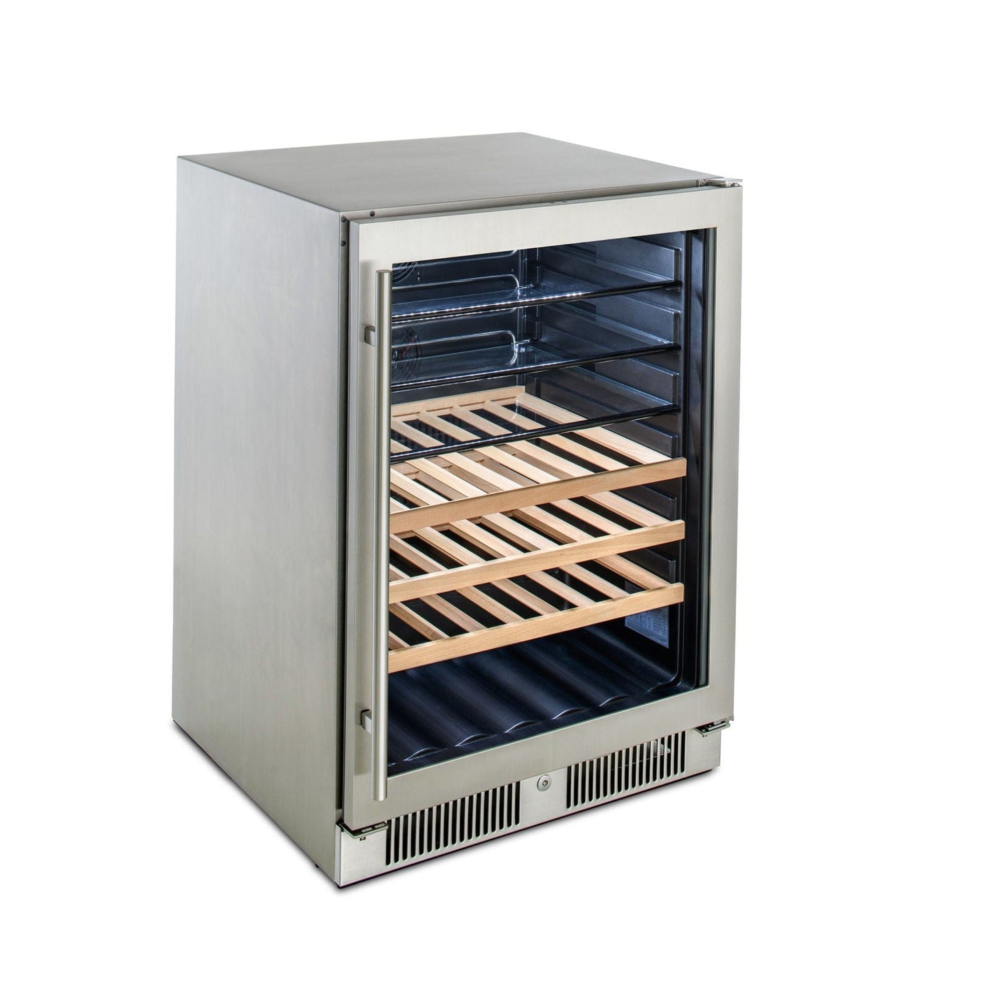 Blaze Outdoor Beverage Cooler | Glass Front, Wood or Glass Shelves | 5.5 Cu Ft.