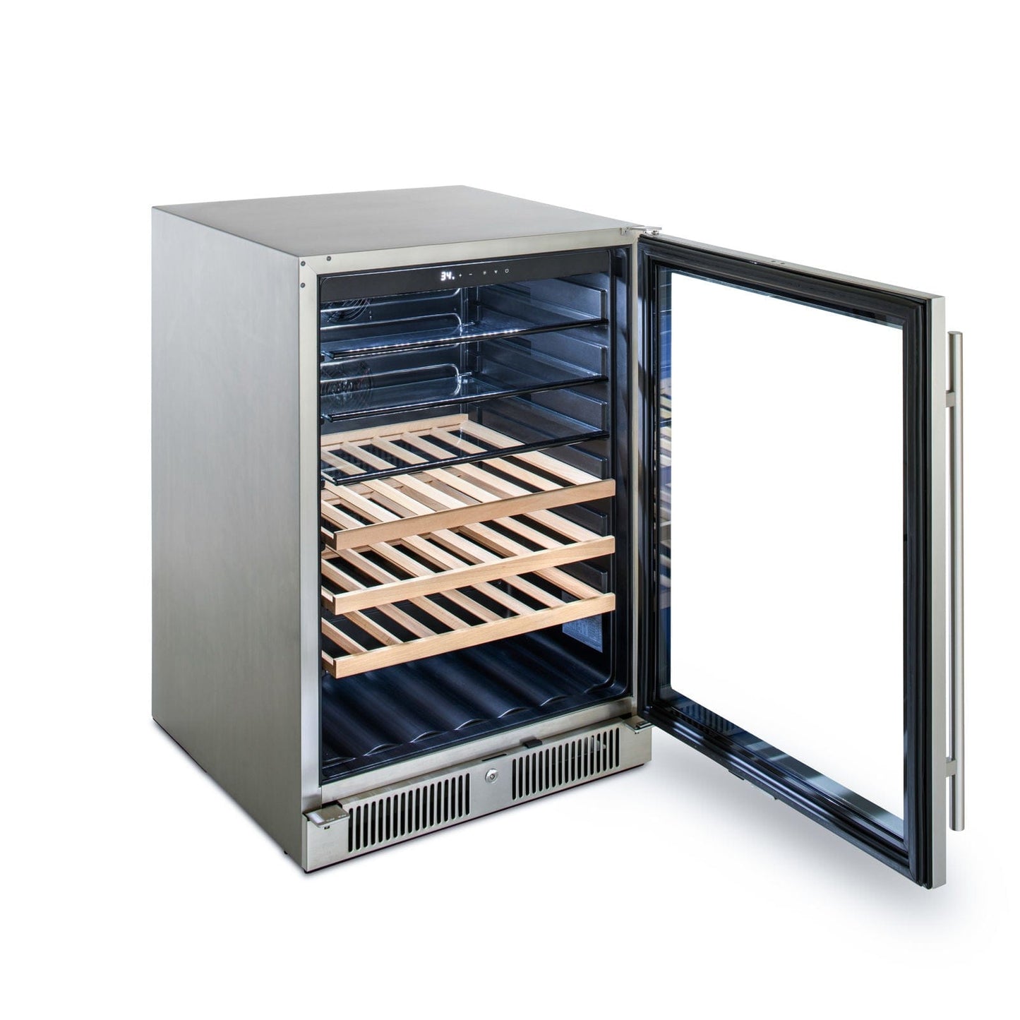 Blaze Outdoor Beverage Cooler | Glass Front, Wood or Glass Shelves | 5.5 Cu Ft.