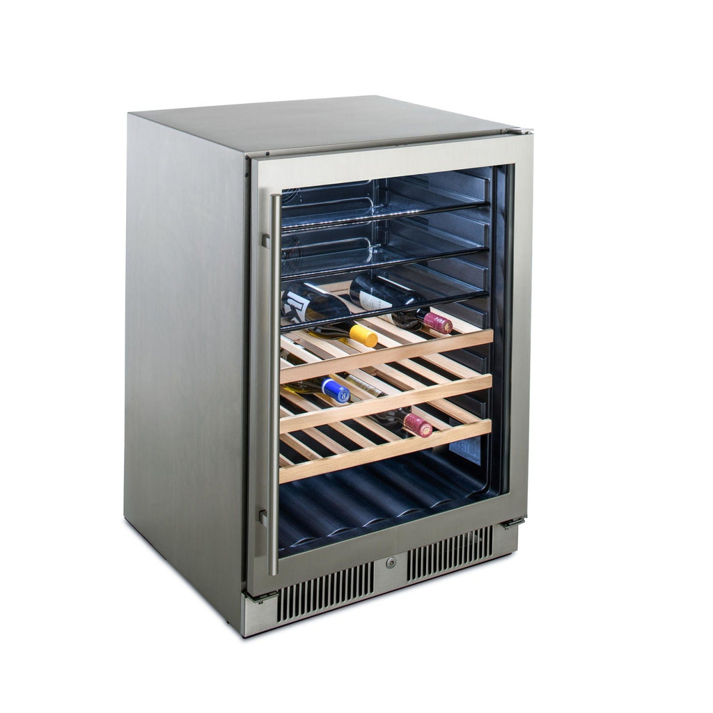 Blaze Outdoor Beverage Cooler | Glass Front, Wood or Glass Shelves | 5.5 Cu Ft.
