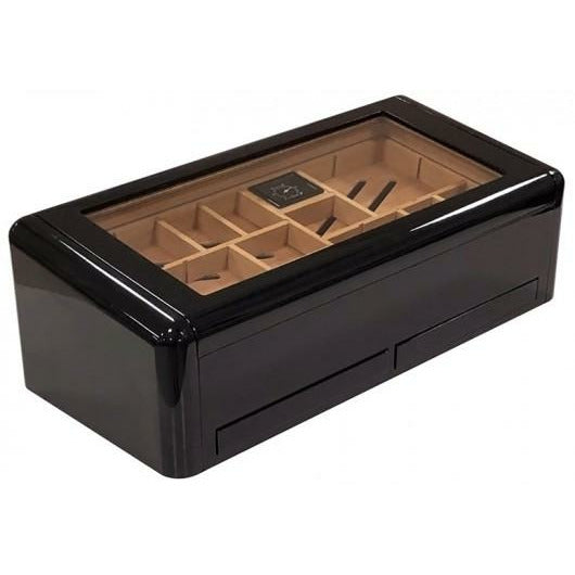 Baldwin Desktop Cigar Humidor | Multi Storage Compartments | Holds 150 Cigars