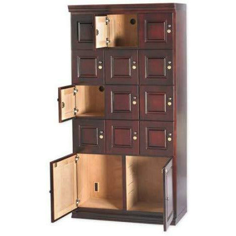 Humidor Supreme 5000 Ct. Cigar Locker Wall Cabinet, Mahogany Finish- Holds 5000 Cigars