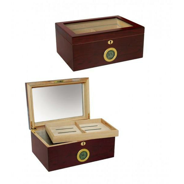 Berkeley Digital Desktop Cigar Humidor | Lift Out Tray | Holds 100 Ct. Cigars