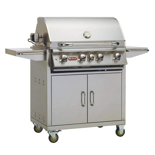 Bull Angus 30" Gas Grill | 4 Infrared Burners & Rotisserie Spit | Built-in or Freestanding on Cart