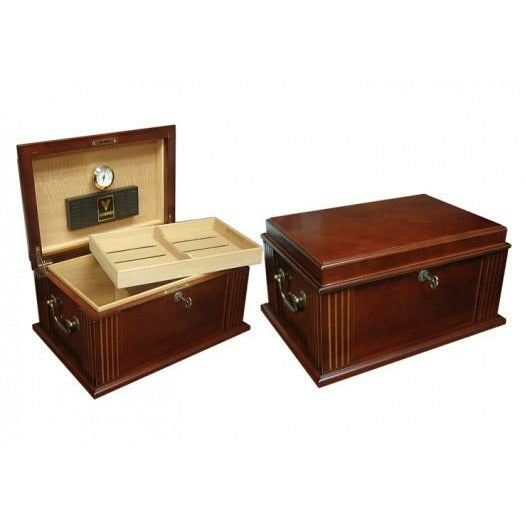 Caesar Antique Desktop Cigar Humidor | Lift Out Tray | Lock and Key | Holds 50 Cigars