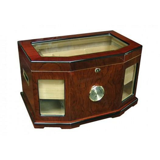 Chancellor Desktop Cigar Humidor | Tray and Glass Top | Holds 300 Ct. Cigars