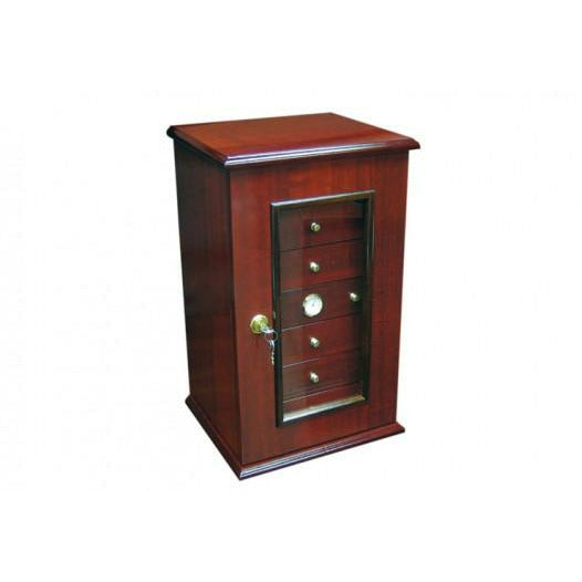 Charleston Desktop Cigar Humidor | 7 Drawers and Glass Door | Holds 150 Cigars