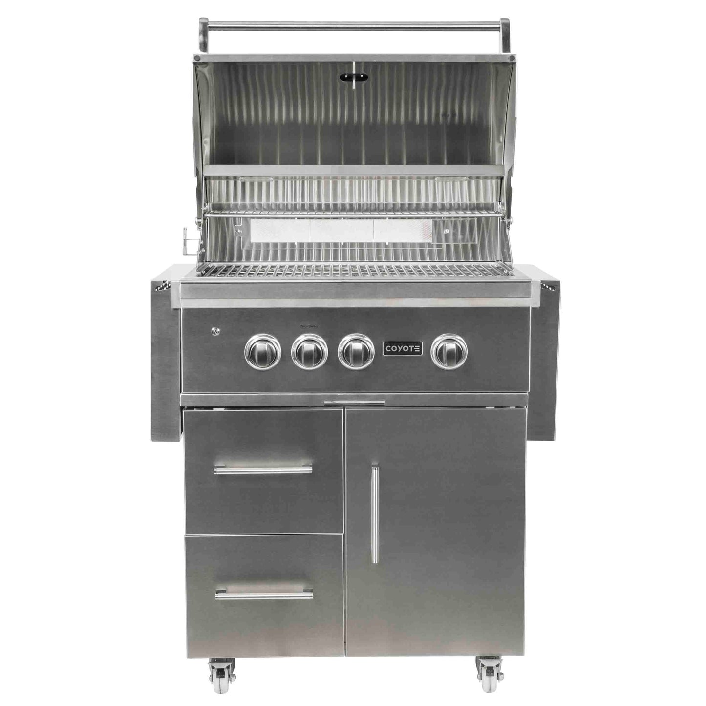 Coyote S-Series 30" Freestanding Cart Gas Grill, LED Lights, Ceramics C2SL30-FS