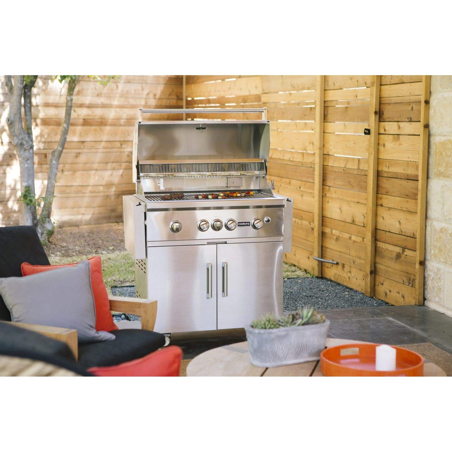 Coyote S-Series 36" Built-In Gas Grill, LED Lights, Ceramics C2SL36