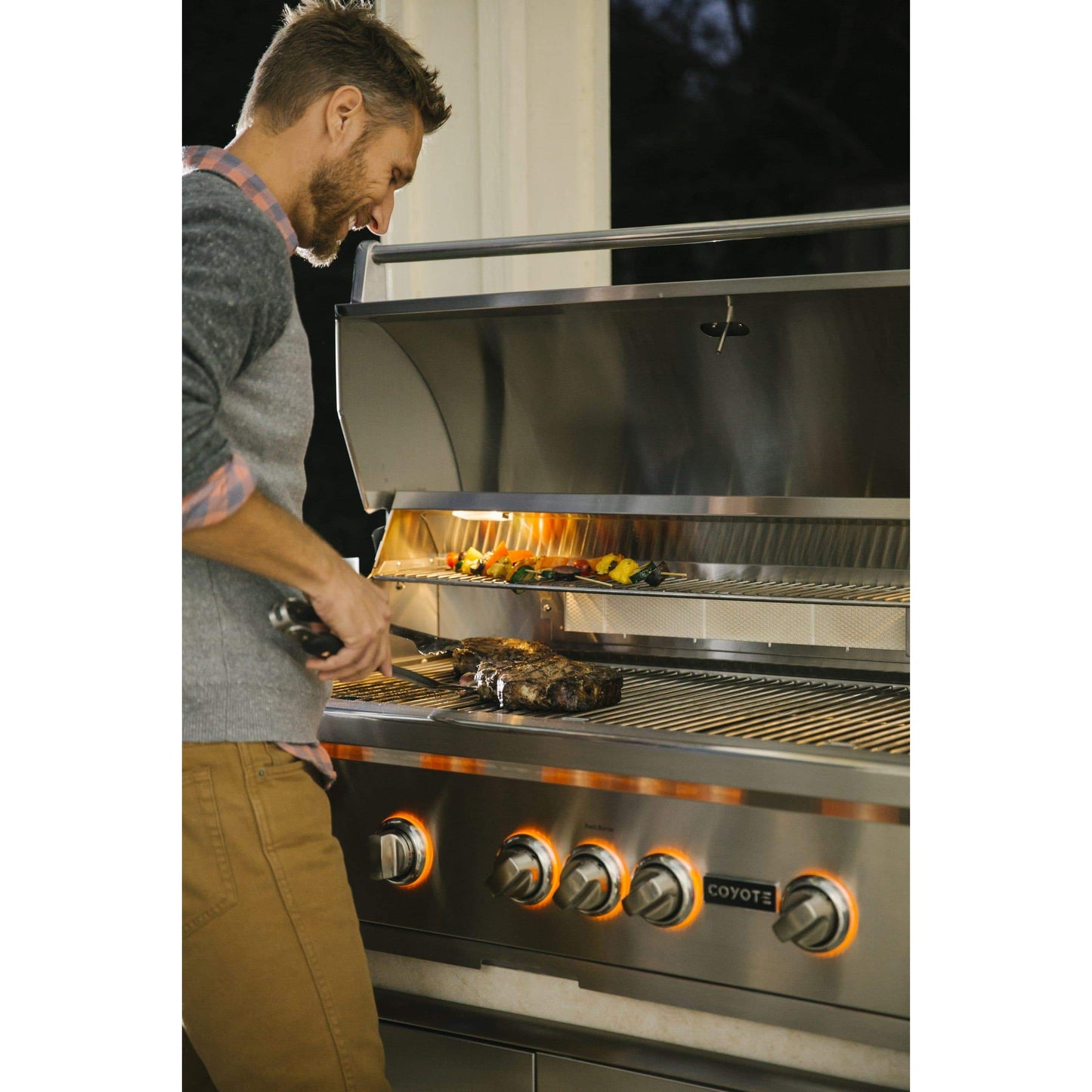 Coyote S-Series 36" Built-In Gas Grill, LED Lights, Ceramics C2SL36