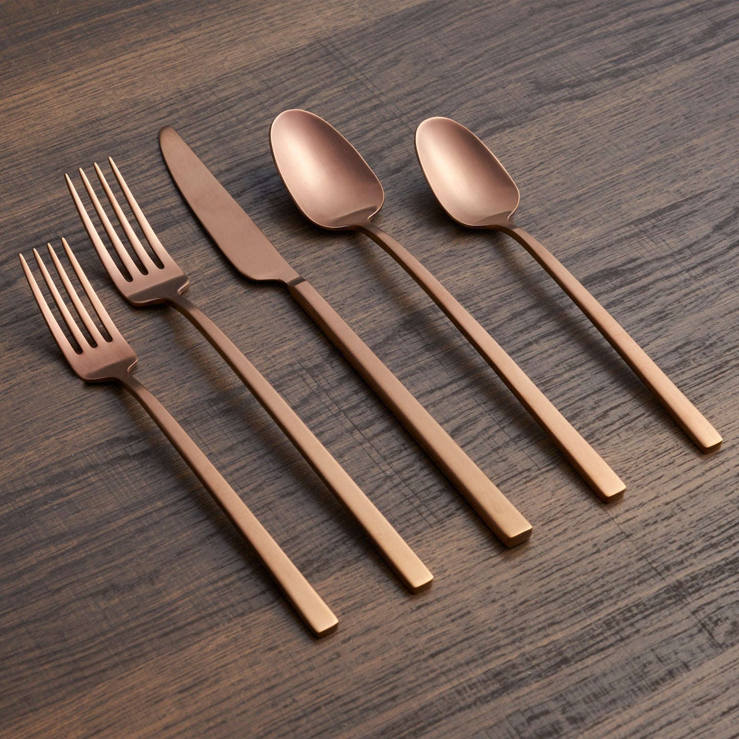 Damaris Copper Satin 20-Piece Flatware Set