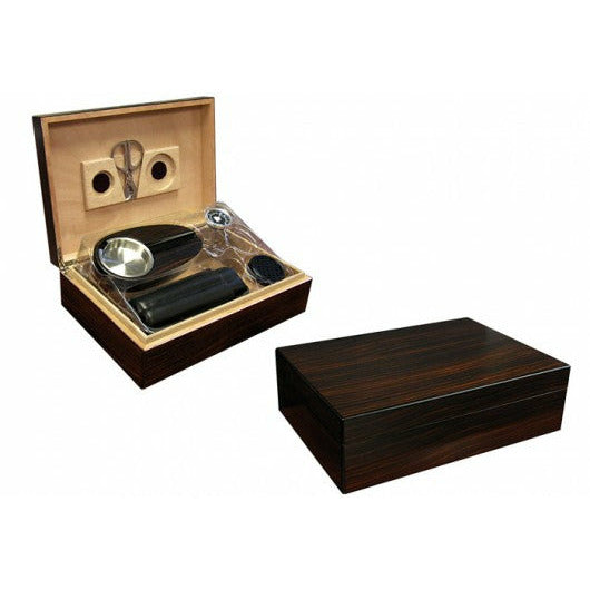 Davenport Desktop Cigar Humidor | Gift Set and Accessories | Holds 50 Cigars