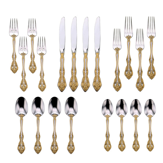 Oneida Golden Michelangelo 20 Piece Fine Flatware Set