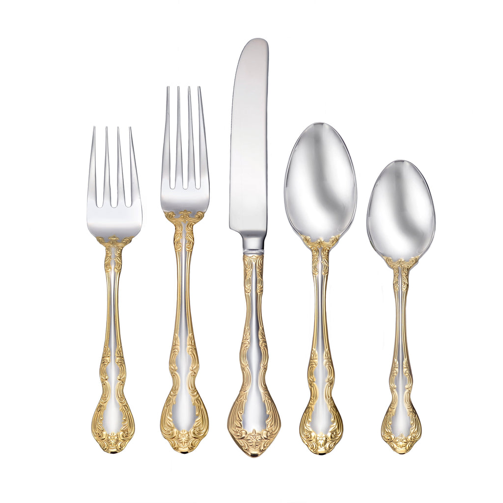 Oneida Golden Mandolina 45 Piece Fine Flatware Set