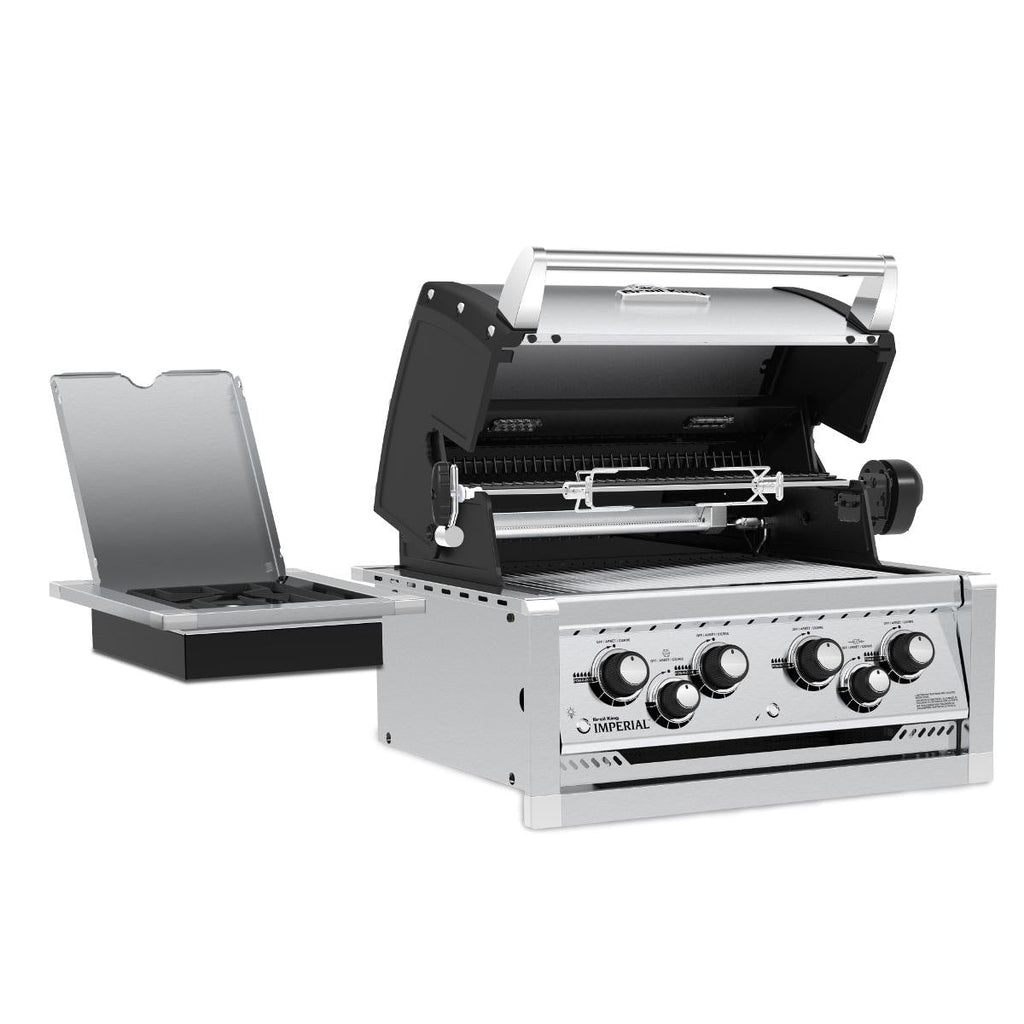 Broil King Imperial 490 4-Burner Built-In Gas Grill - With Rotisserie & Side Burner - Stainless Steel - 956084 LP / 956087 NG