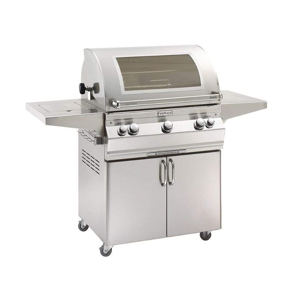 Fire Magic 30" 3-Burner Aurora Gas Grill w/ Single Side Burner, Rotisserie (A660s)