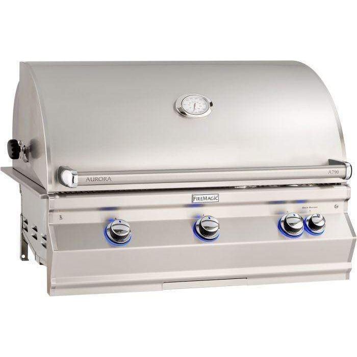 Fire Magic Aurora 36” Built-In Gas Grill / Rotisserie Backburner, Infrared Sear Burner, Analog Thermometer / A790i-8LA