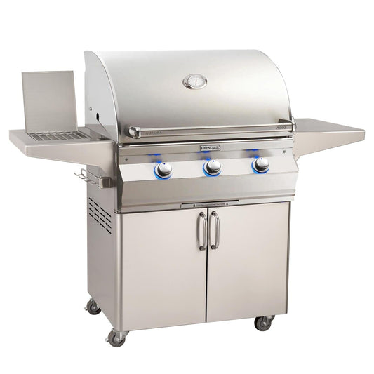 Fire Magic Aurora 30” Freestanding Cart Gas Grill / Side Burner, Infrared Sear Burner, Analog Thermometer / A660s-7LA-62