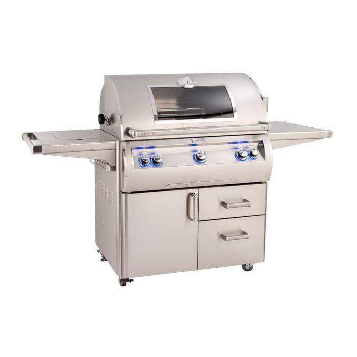 Fire Magic Echelon Diamond E790s Freestanding Cart Gas Grill With Rotisserie, Magic View Window, Infrared Burner, Single Side Burner & Analog Thermometer - E790s-8LA-62-W