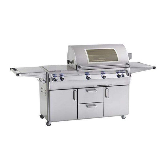 Fire Magic Echelon Diamond E790s Freestanding Cart Gas Grill With Rotisserie, Magic View Window, Double Side Burner & Analog Thermometer E790s-8EA-71-W