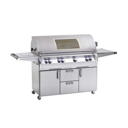 Fire Magic Echelon Diamond Freestanding Cart Gas Grill With Rotisserie, Infrared Burner, Single Side Burner, Magic View Window & Analog Thermometer - E1060s-8LA-62-W