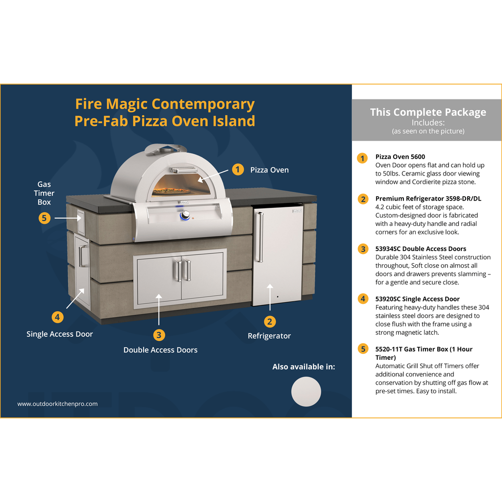 Fire Magic Contemporary Pre-Fab Pizza Oven Island