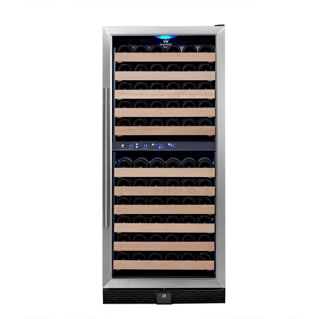 KingsBottle 24” Wide Dual Zone Wine Cooler | Holds 100 Bottles | KBU100DX