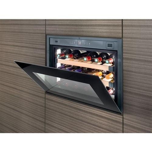 Liebherr Integrated Single Zone Wine Cabinet | Holds 18 Bottles | Black Pull Down Door