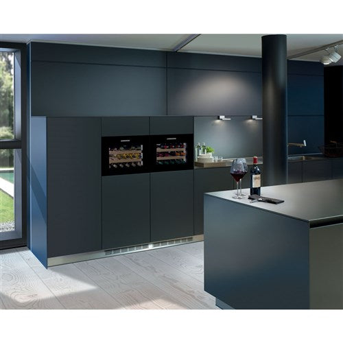 Liebherr Integrated Single Zone Wine Cabinet | Holds 18 Bottles | Black Pull Down Door