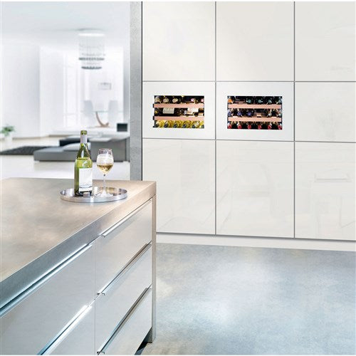 Liebherr Integrated Single Zone Wine Cabinet | Holds 18 Bottles | Black Pull Down Door